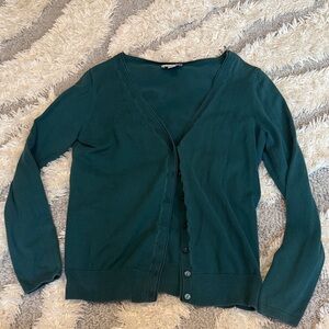 Women's dark green loft Cardigan Sweater
